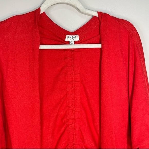 Umgee Open Front Red Cardigan Drop Sleeve Top Size Womens Small - Picture 3 of 9